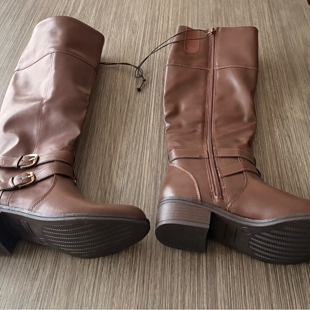 Arizona Jean Company Chocolate Wide calf memory foam boots